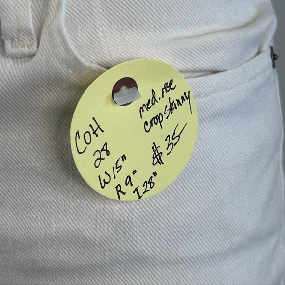 Citizens of Humanity 28 Medium Rise Crop Skinny White Jeans - Picture 13 of 15